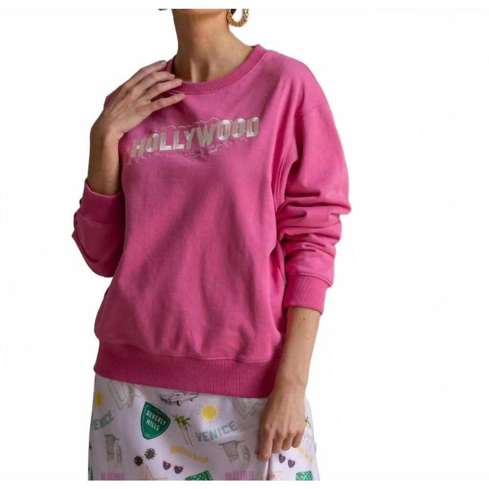 NEW CARE TUCKER 90’s baggy crewneck hollywood sweatshirt in pink